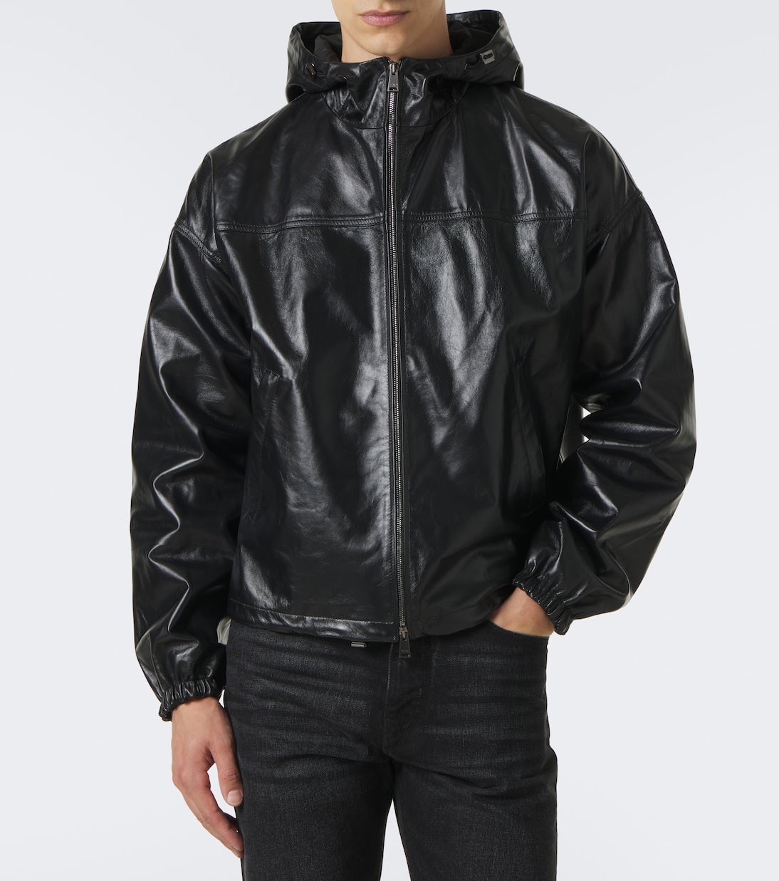 Fendi - Leather bomber jacket