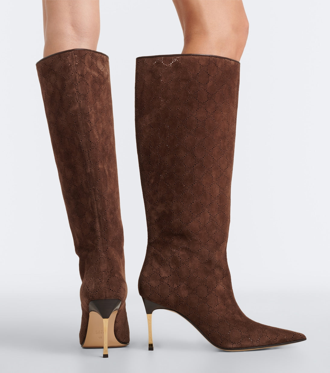 Gucci - Bombshell GG suede knee-high boots