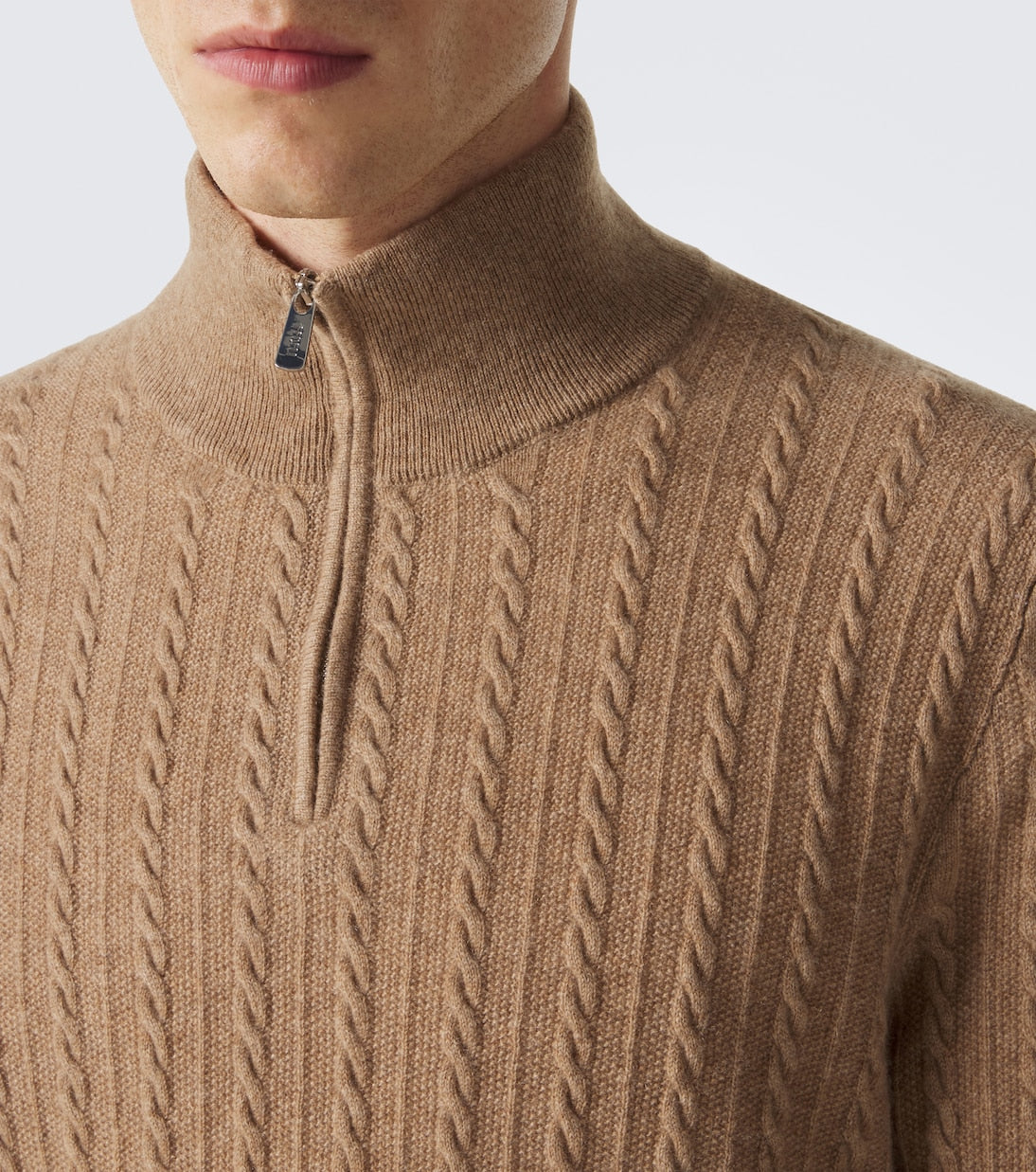 Fedeli - Cable-knit cashmere half-zip sweater