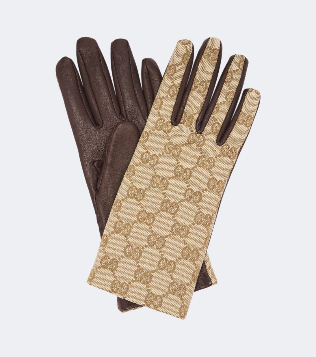 Gucci - GG Canvas leather gloves