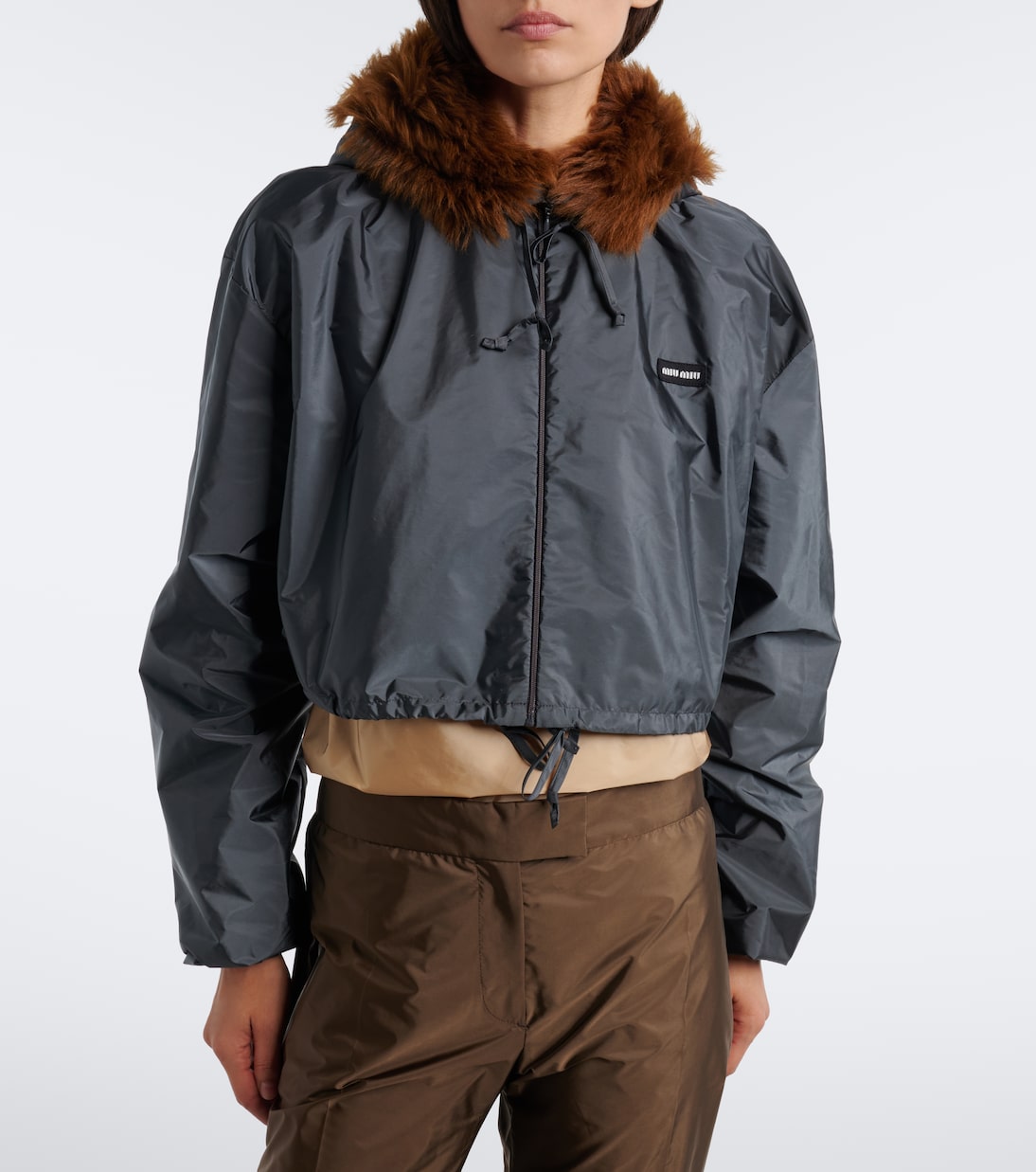 Miu Miu - Shearling-trimmed technical jacket