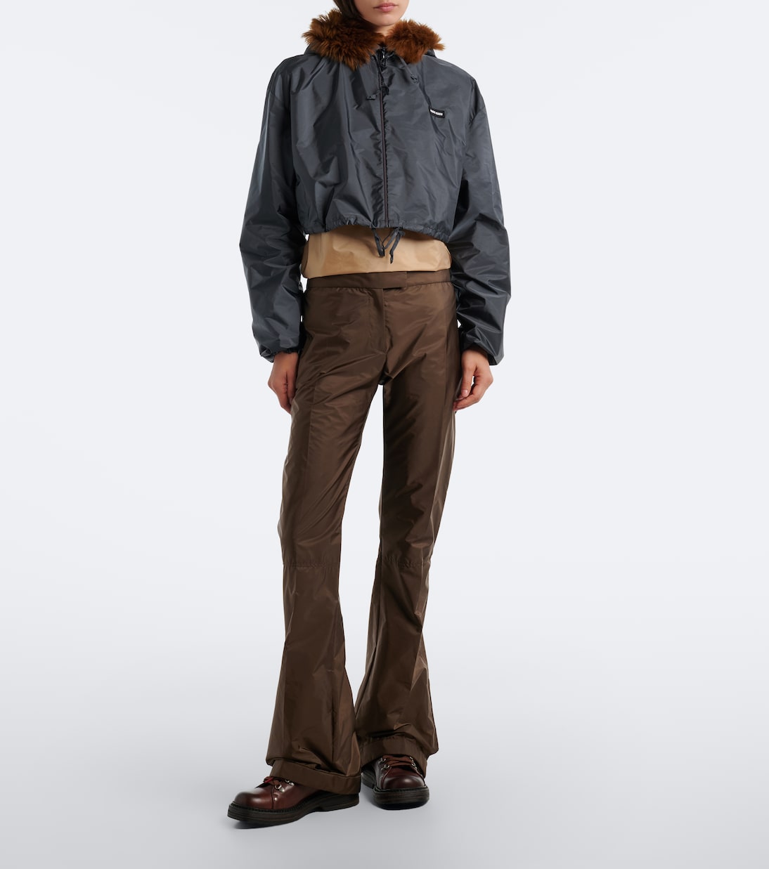Miu Miu - Shearling-trimmed technical jacket