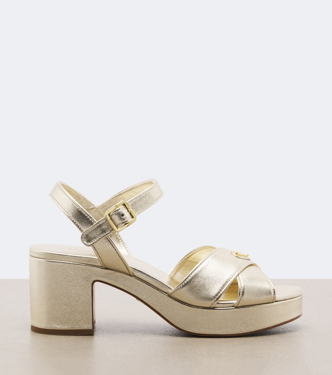 Prada - Metallic leather platform sandals