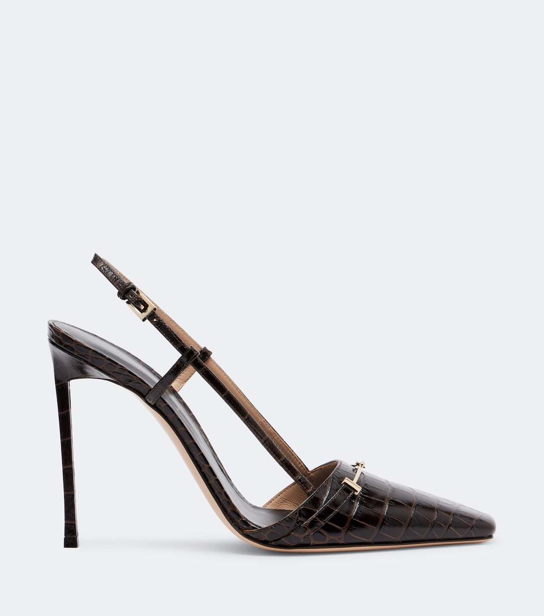 Tom Ford - Arc croc-effect leather slingback pumps