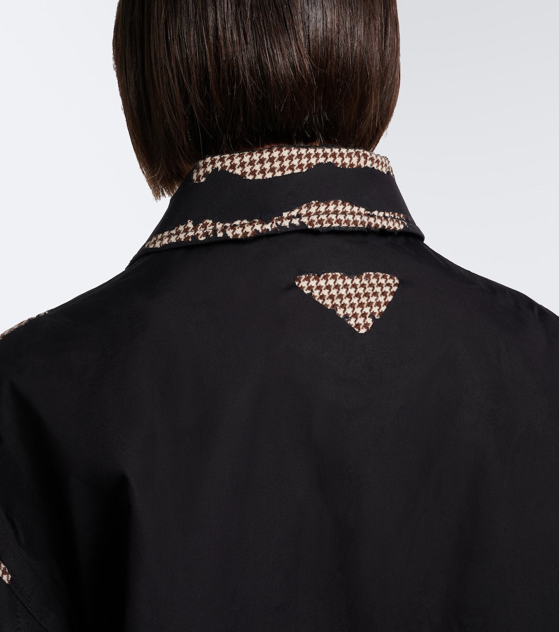 Prada - Houndstooth devoré cotton blouson jacket