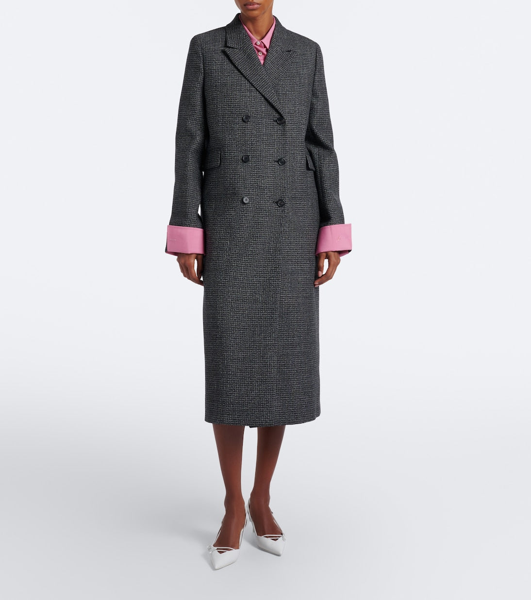 Prada - Checked virgin wool coat