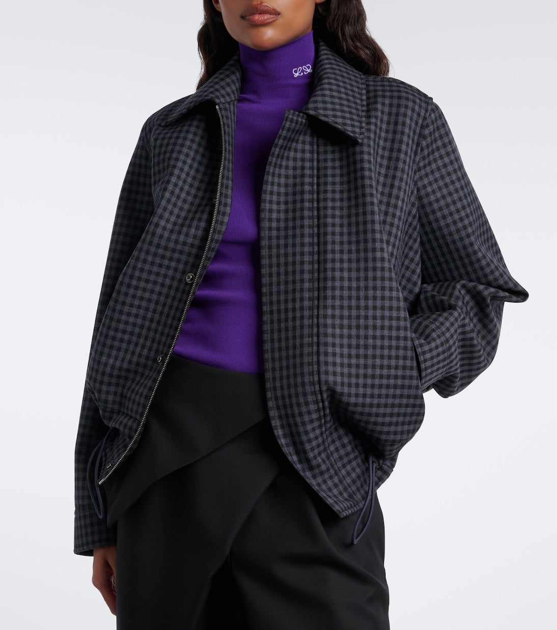 Loewe - Gingham wool-blend blouson jacket