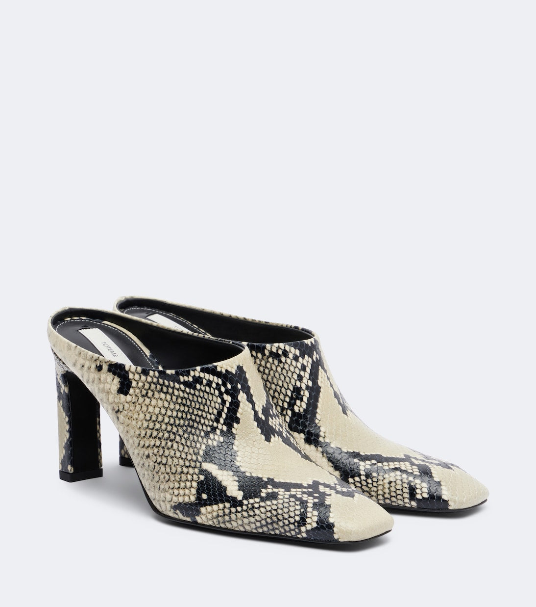Toteme - Snake-effect leather mules