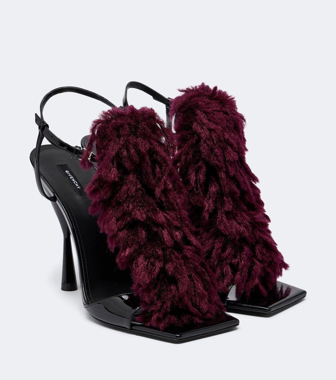 Givenchy - Pompom patent leather sandals
