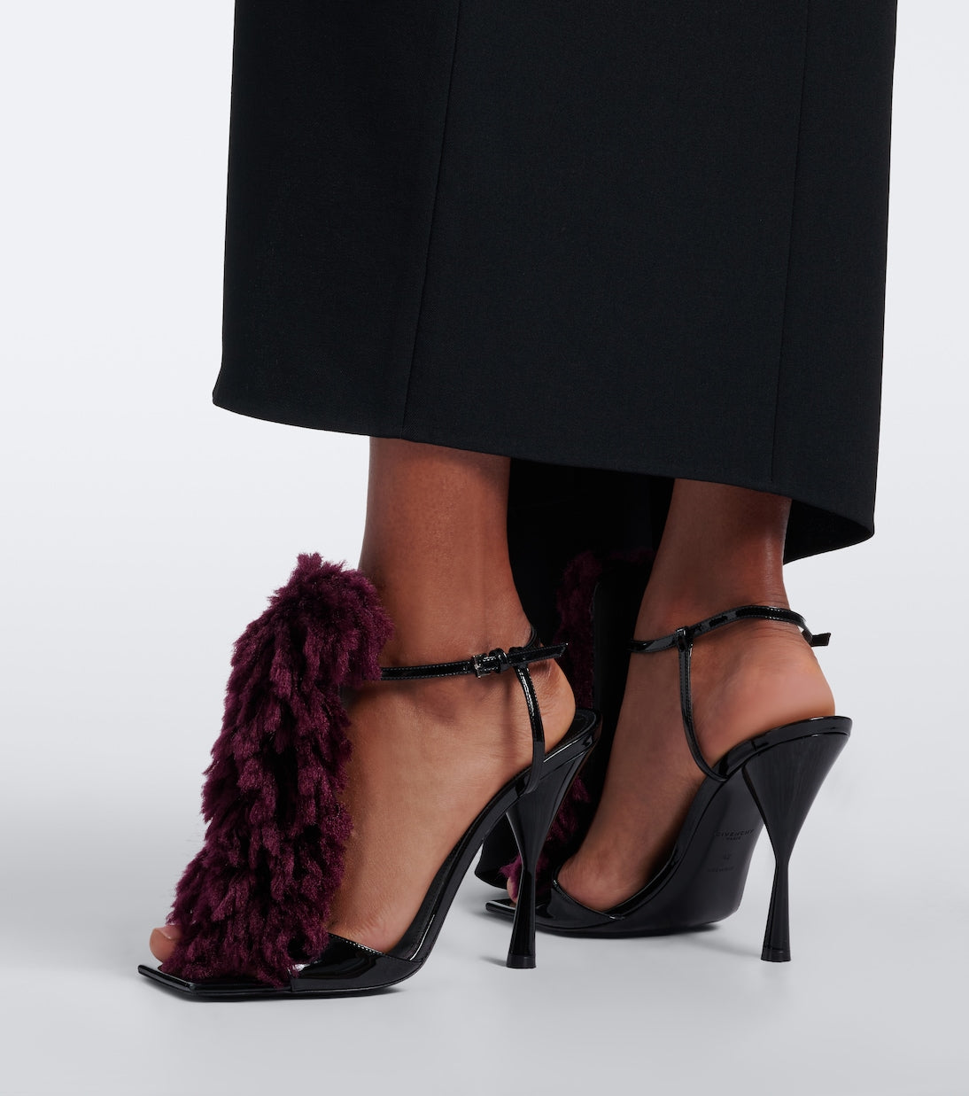 Givenchy - Pompom patent leather sandals