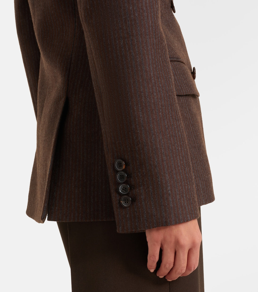 McQueen - Draped pinstripe wool blazer