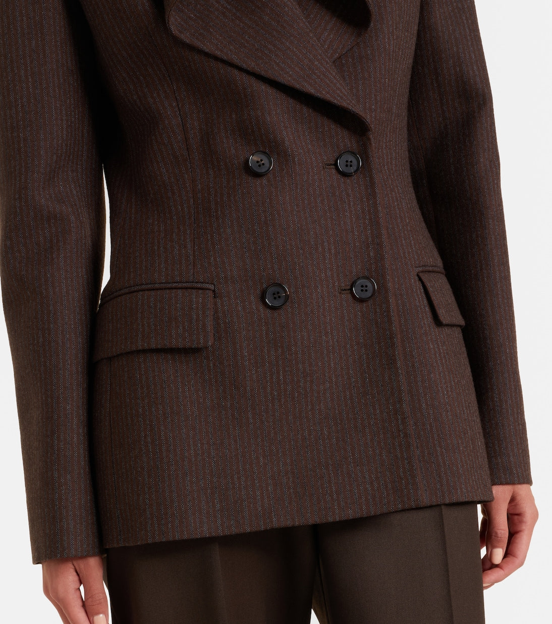 McQueen - Draped pinstripe wool blazer