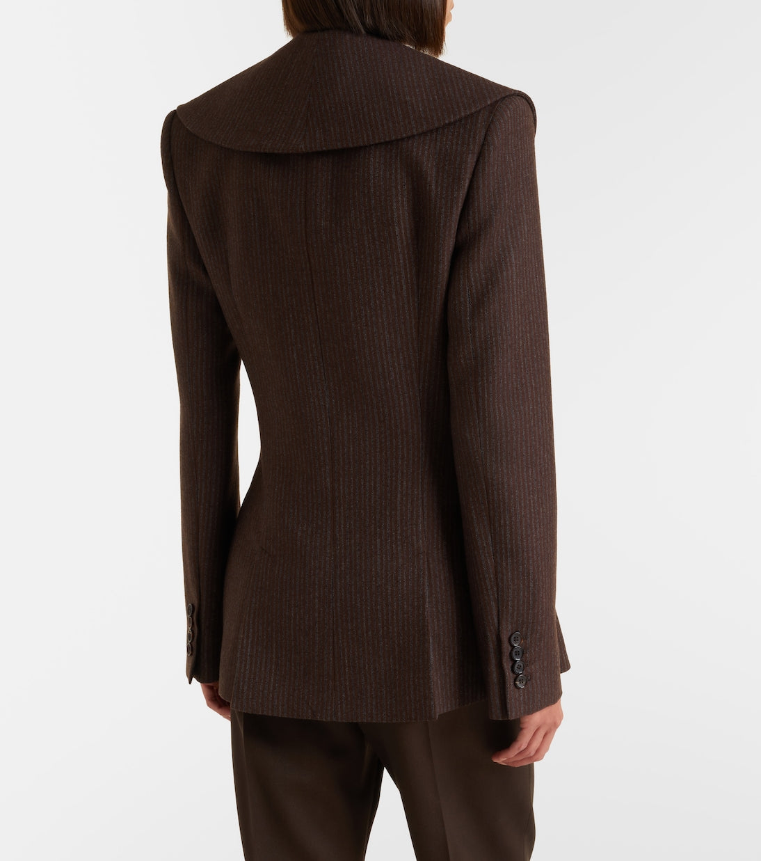 McQueen - Draped pinstripe wool blazer