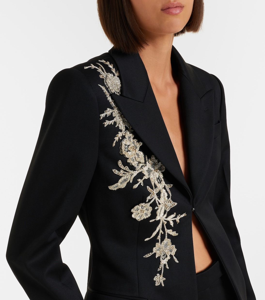 McQueen - Beaded embroidered wool blazer