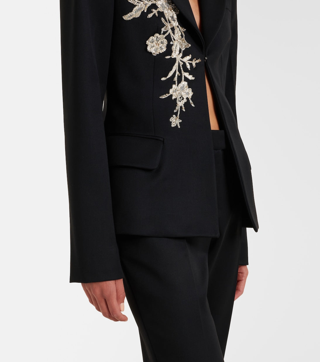 McQueen - Beaded embroidered wool blazer
