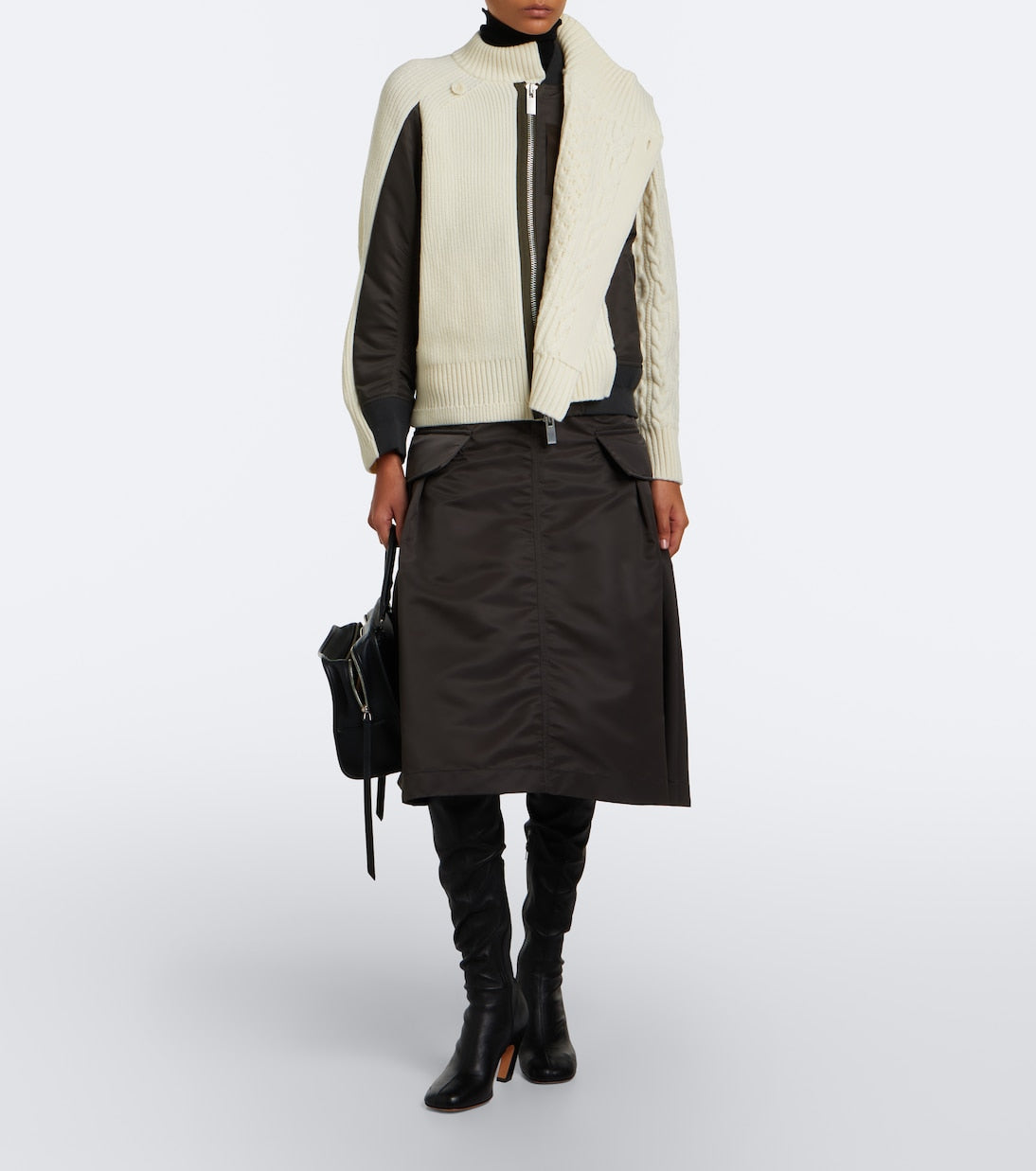 Sacai - Paneled wool jacket
