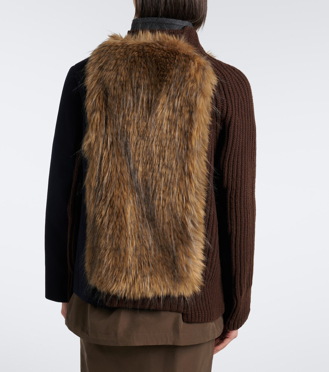 Sacai - Ribbed-knit wool-blend jacket