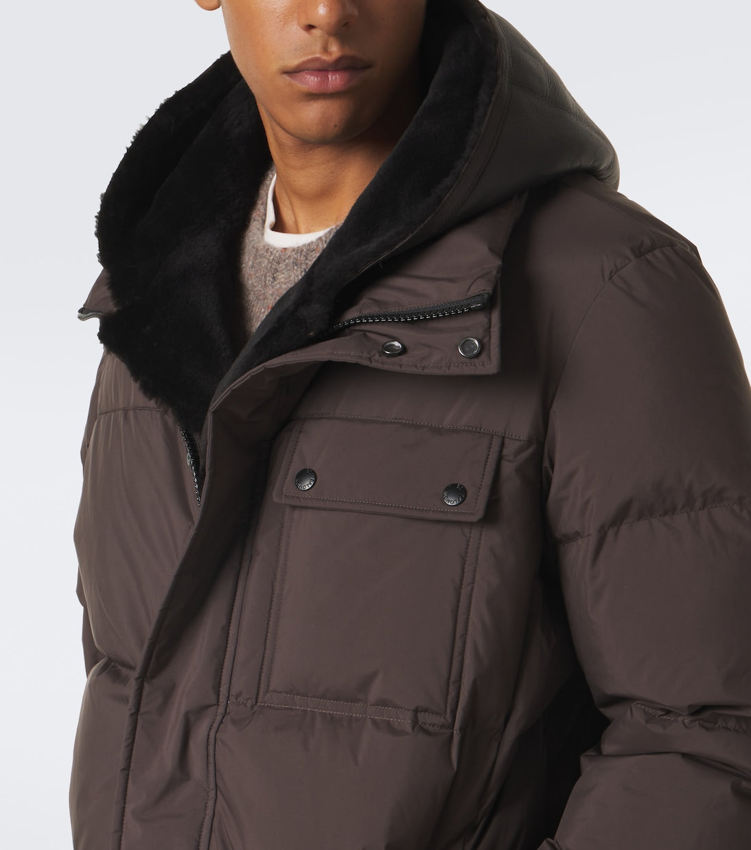 Yves Salomon - Shearling-trimmed down jacket