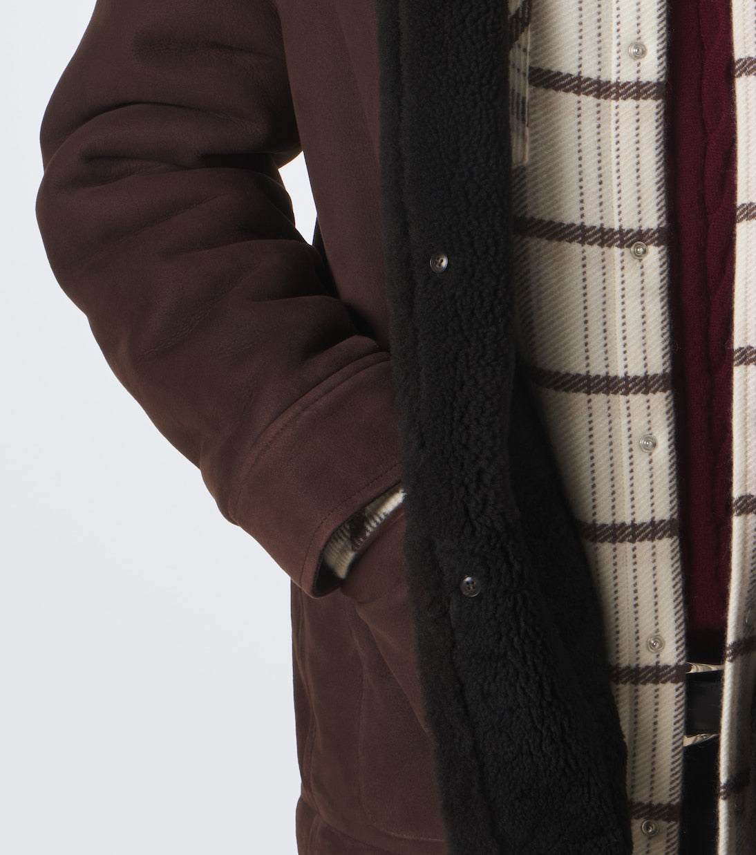 Yves Salomon - Shearling-lined suede jacket