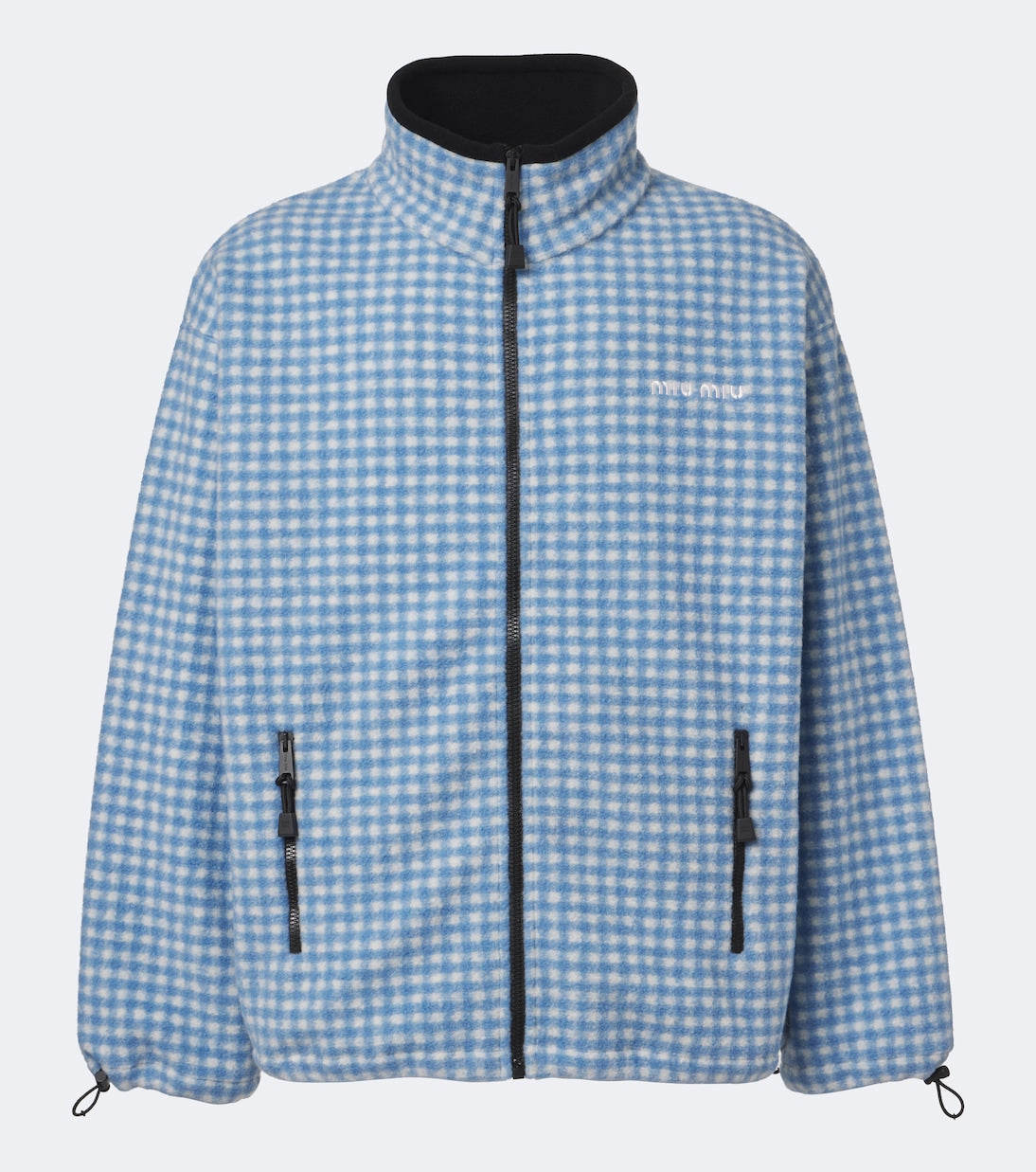 Miu Miu - Gingham fleece jacket
