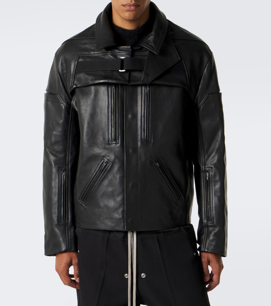 Rick Owens - Mac convertible leather jacket