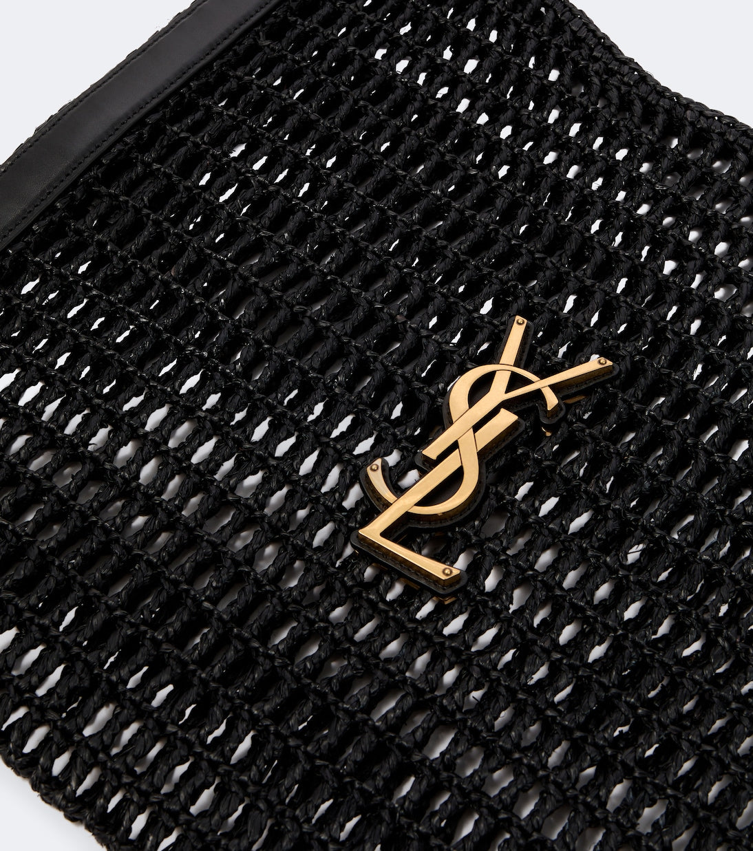 Saint Laurent - Cassandre raffia shoulder bag