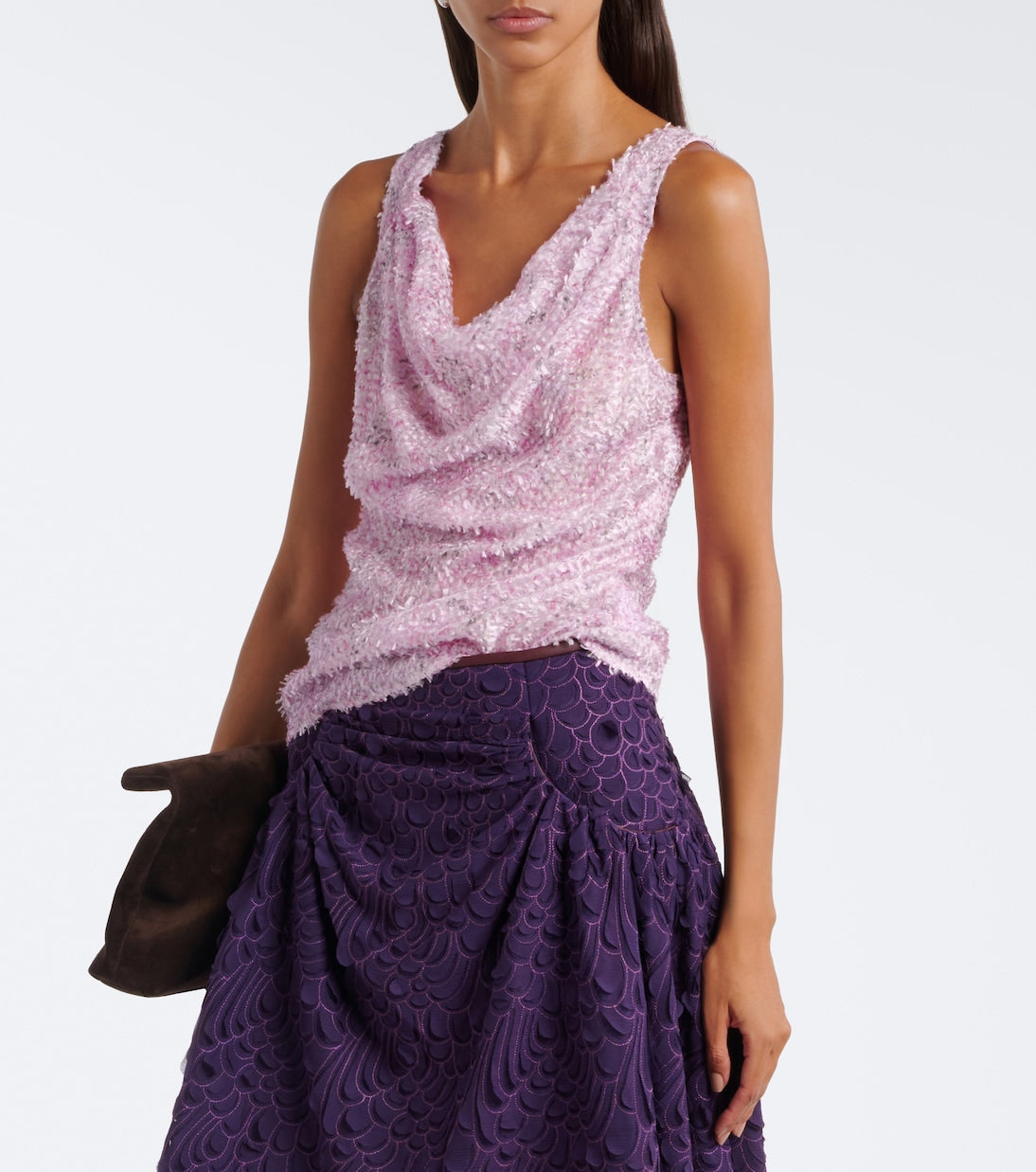 Jacques Wei - Draped fringed top