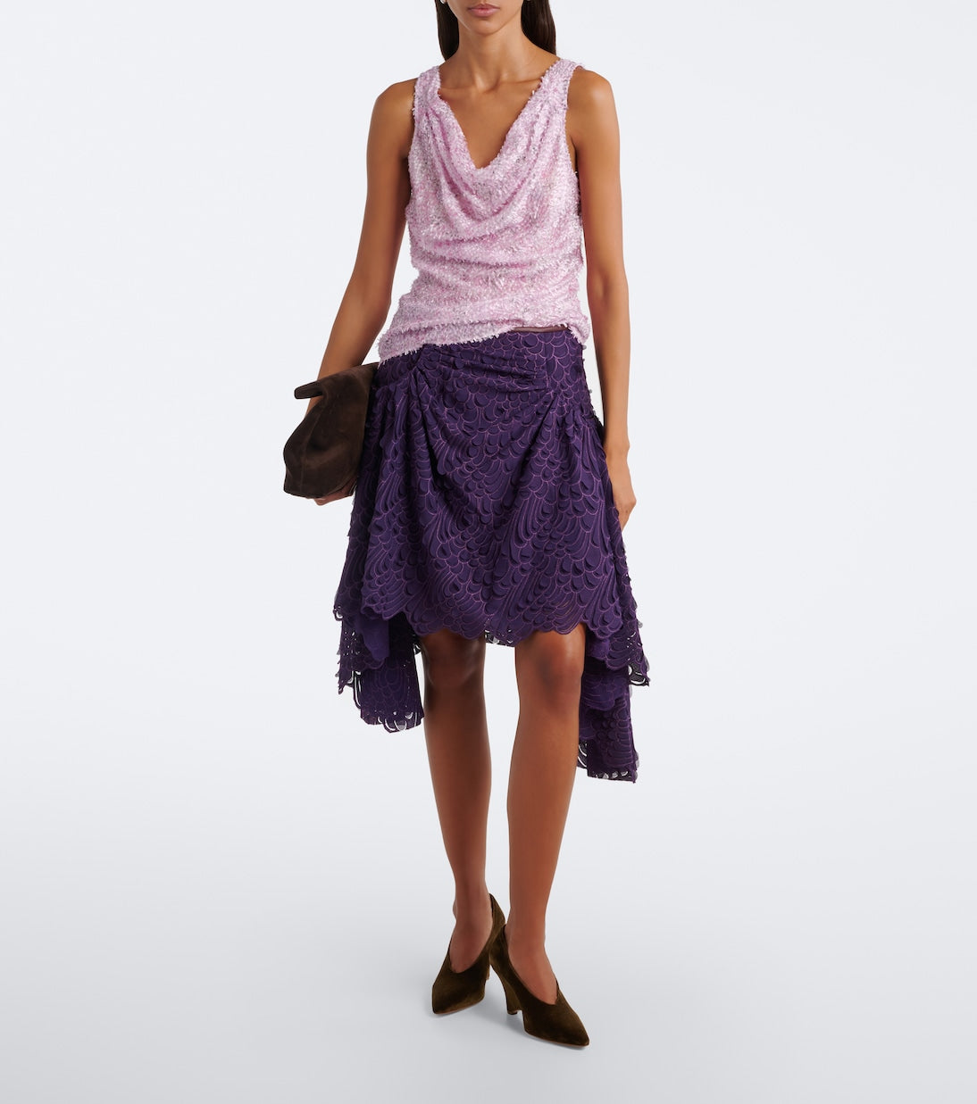 Jacques Wei - Draped fringed top