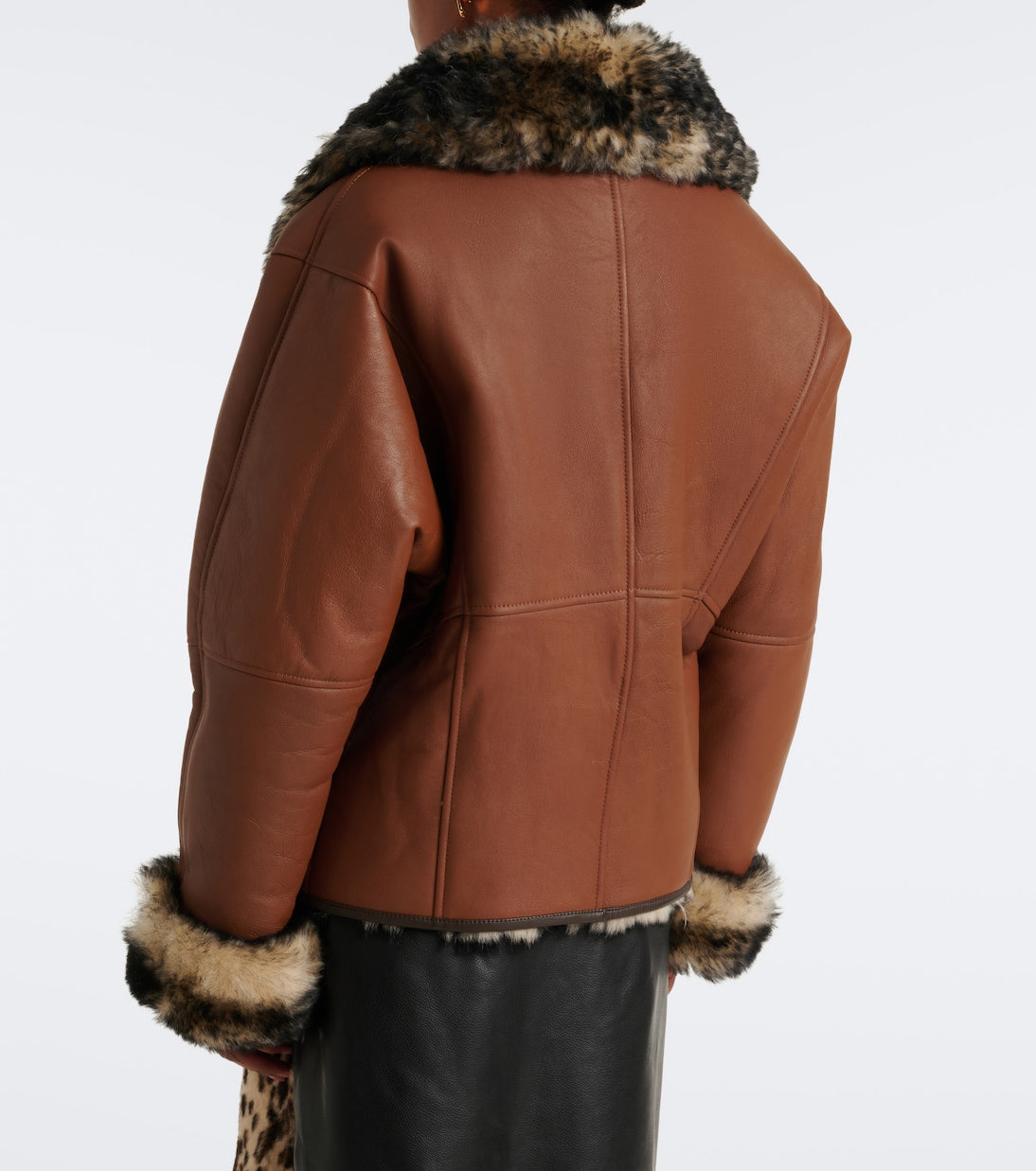 Jacques Wei - Shearling-trimmed leather jacket