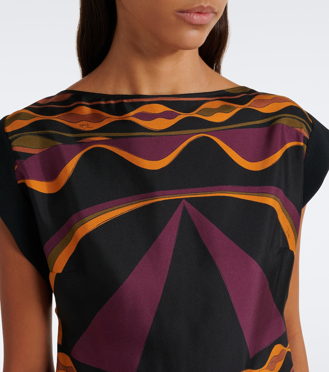 Pucci - Dune silk twill top