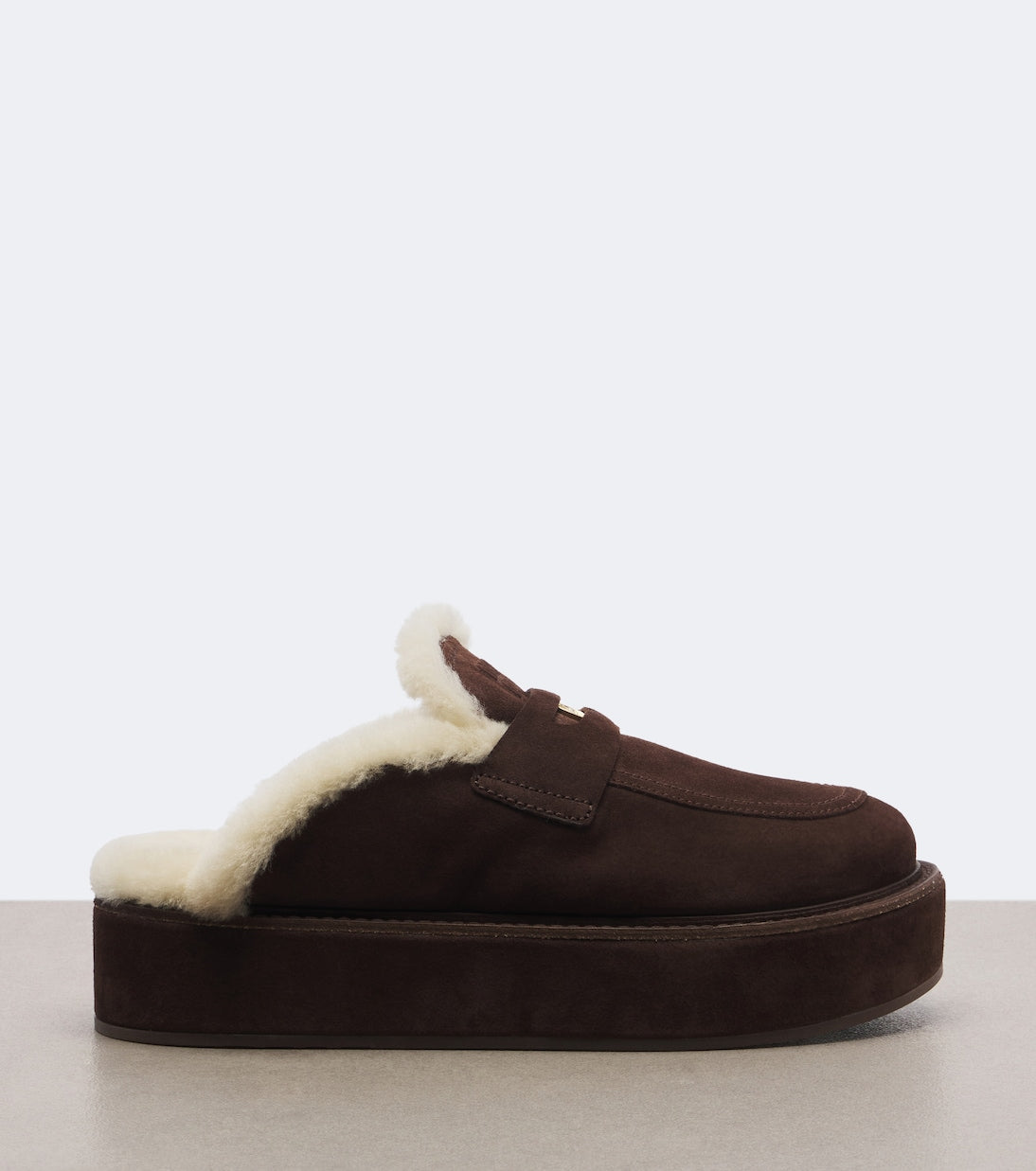 Miu Miu - Shearling-lined suede platform mules