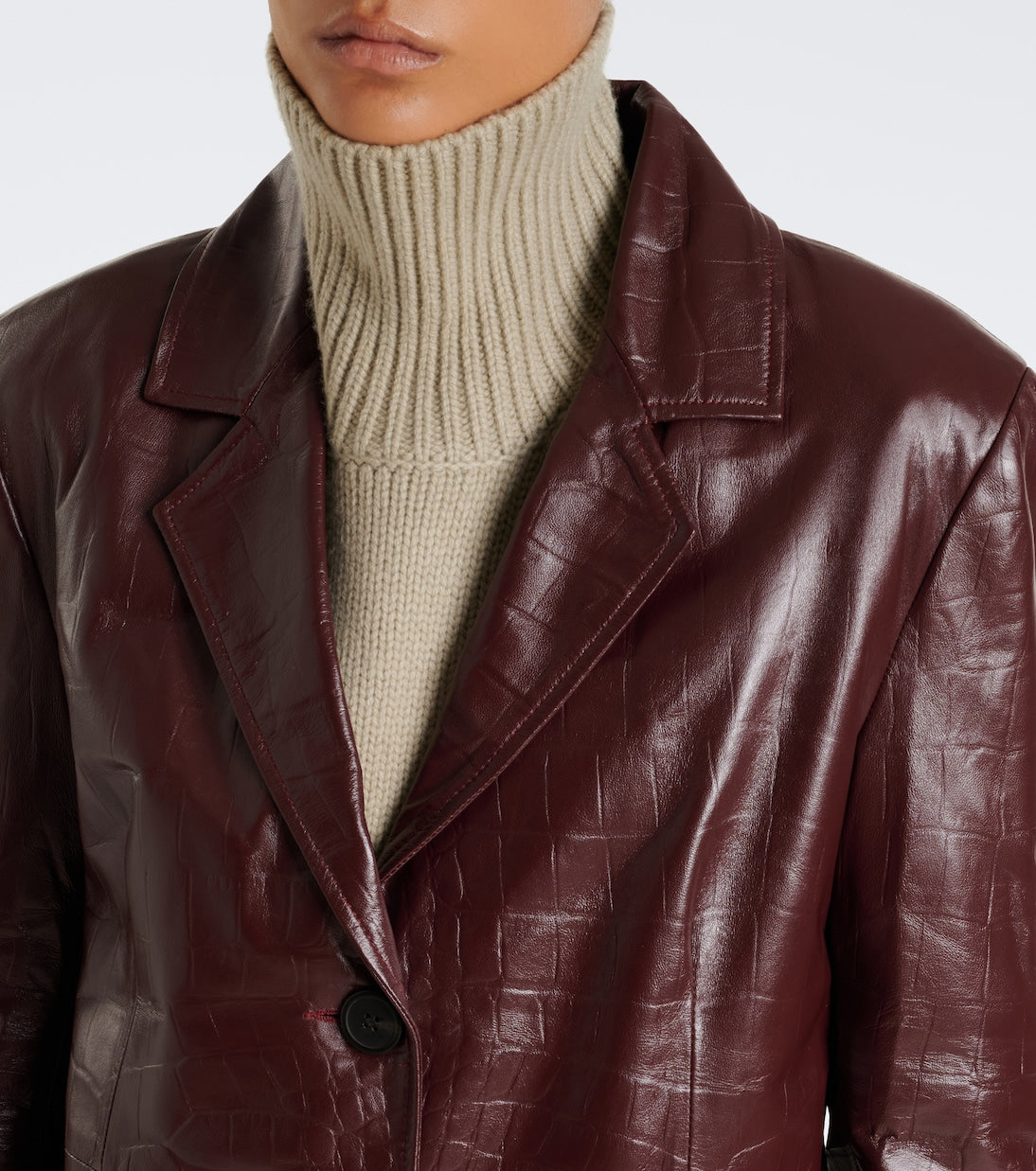 Arma - Aisa croc-effect leather coat