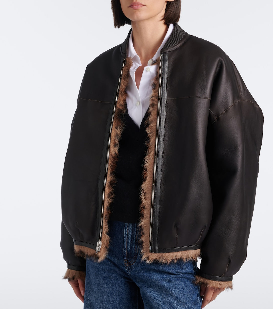 Arma - Violet reversible shearling bomber jacket