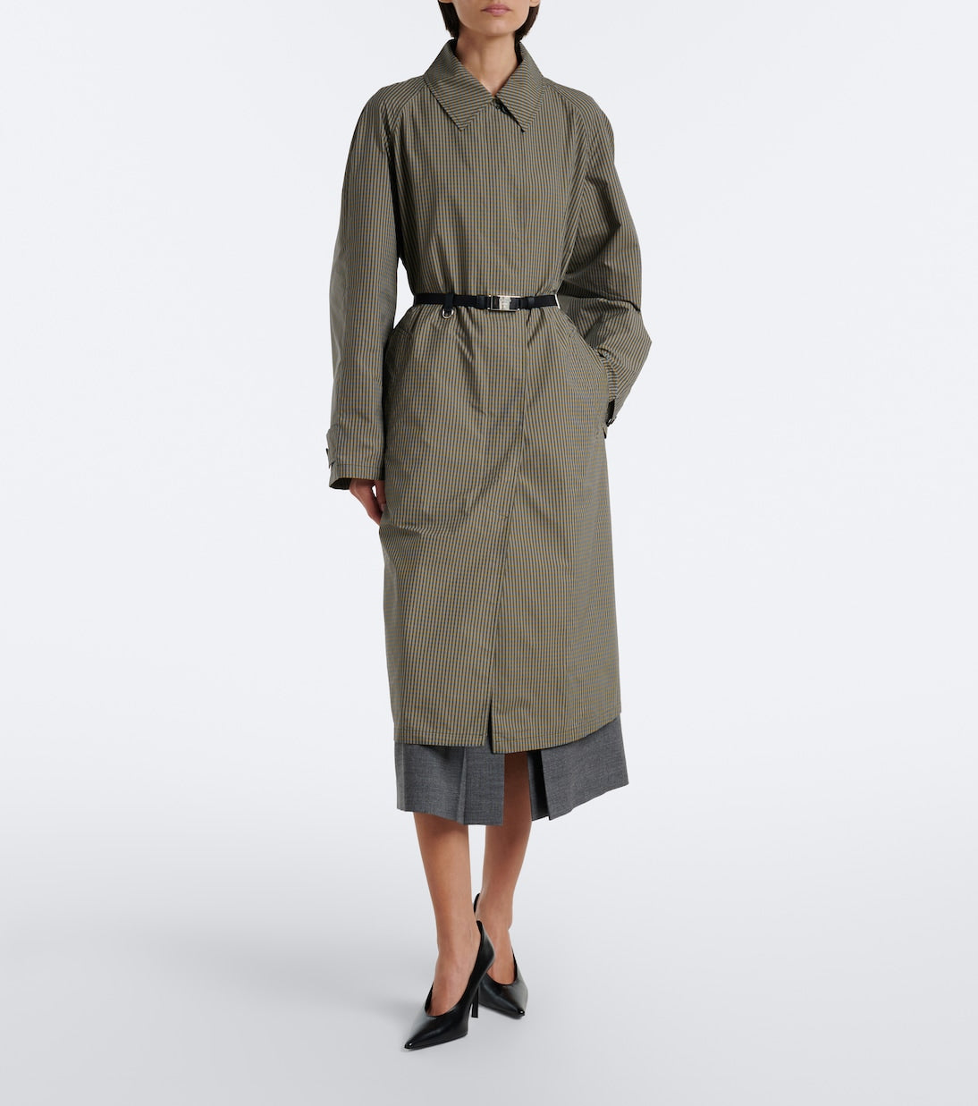 Prada - Checked technical trench coat