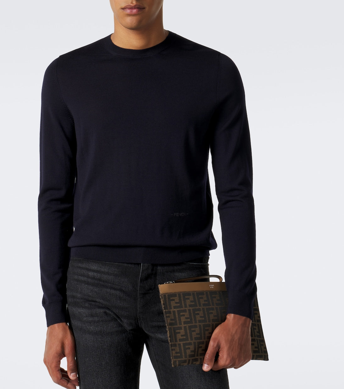 Fendi - Medium FF Zucca canvas pouch