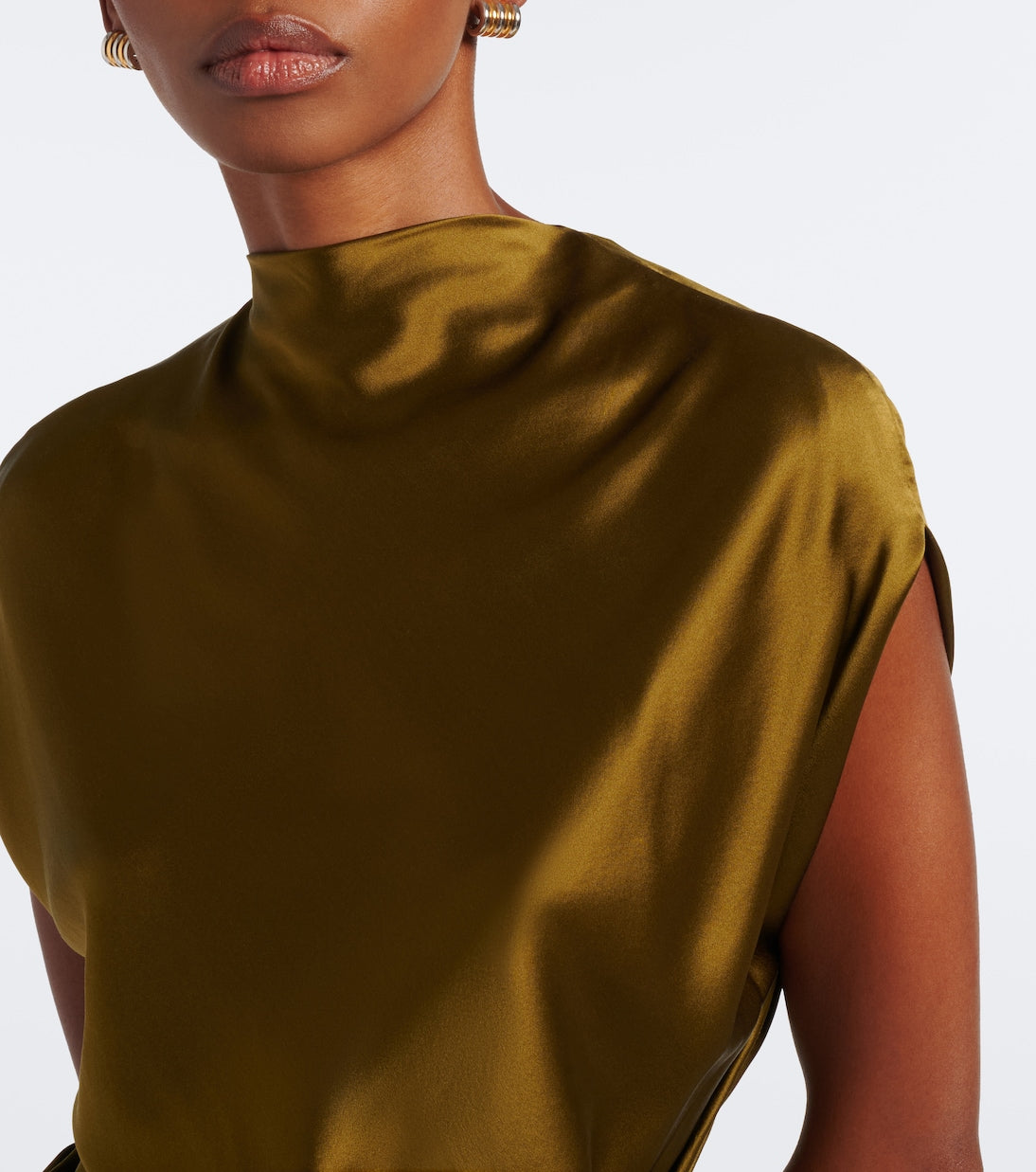 The Sei - Draped silk satin top