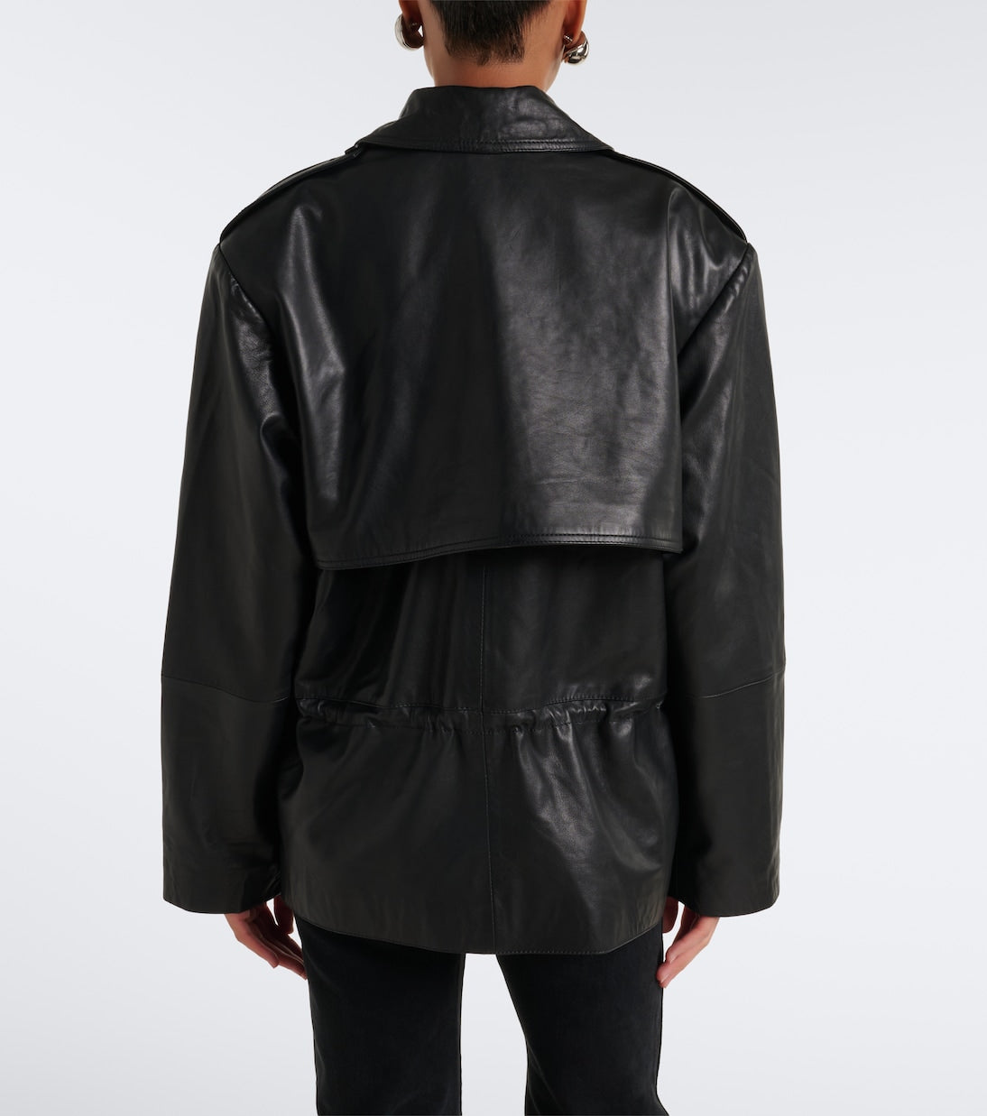 Rotate - Peplum leather jacket