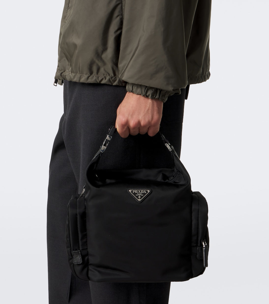 Prada - Re-Nylon leather-trimmed shoulder bag