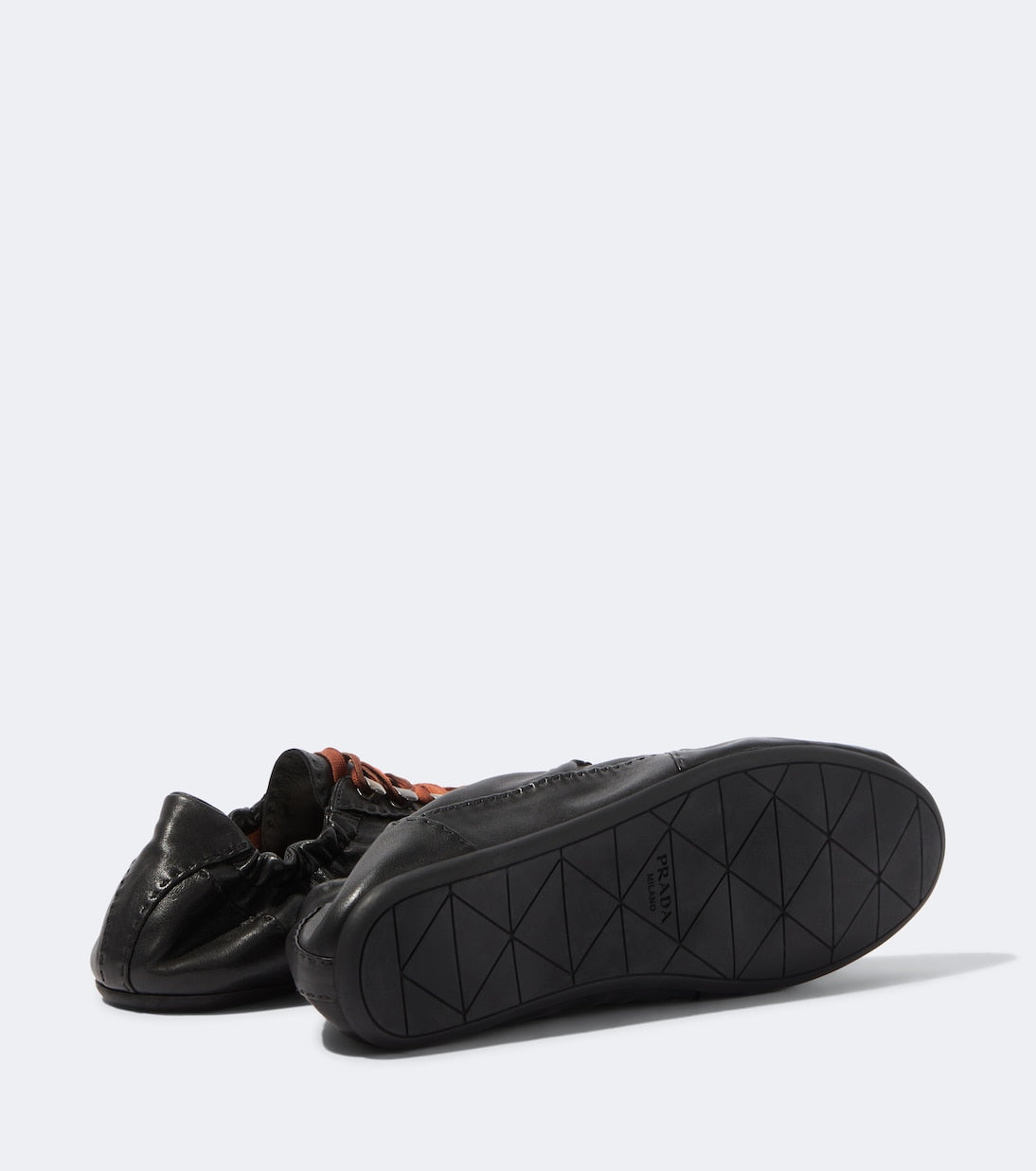 Prada - Collapse leather sneakers