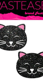 Black Glitter Kitty Cat Pasties