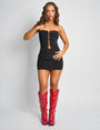 Bandeau Ring Detail Mini Dress Black