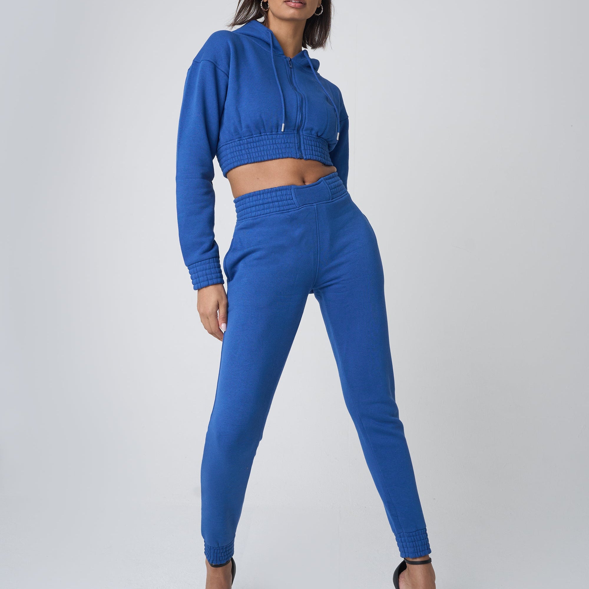 Cinched High Waisted Joggers Cobalt Blue