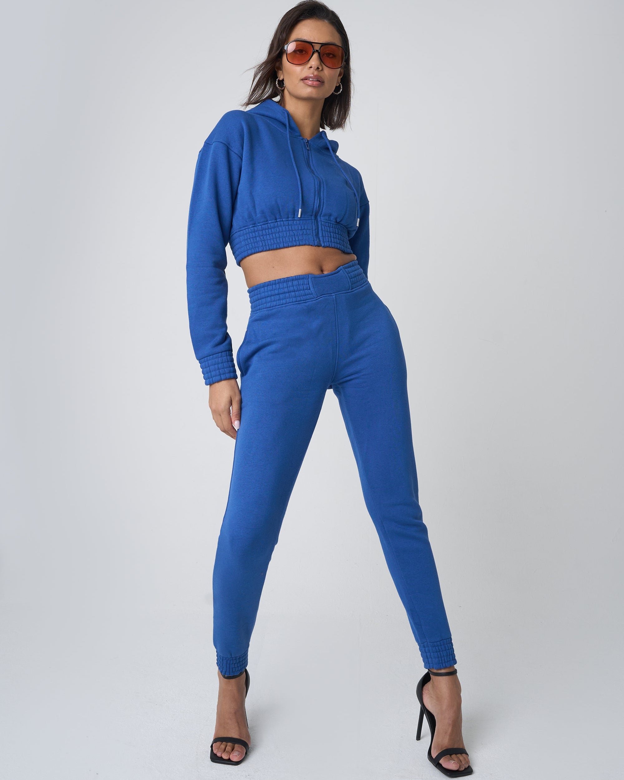 Cinched High Waisted Joggers Cobalt Blue