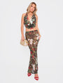 Printed Mesh Maxi Skirt Multi
