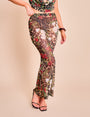 Printed Mesh Maxi Skirt Multi