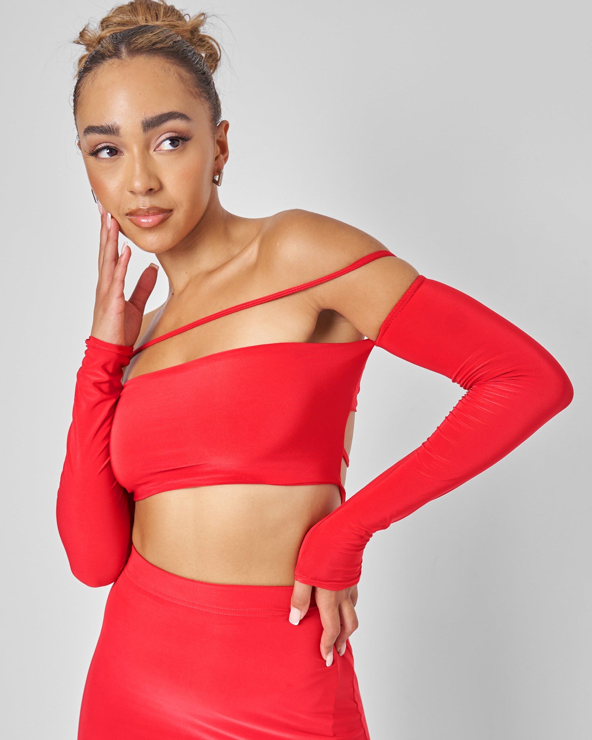 Public Desire Bardot Strappy Top Co-ord in Red