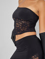 Public Desire Lace Hook and Eye Bandeau Top Co-ord in Black