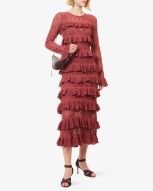 ZIMMERMANN Lace Frill Knit Maxi Dress