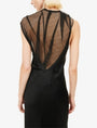 VICTORIA BECKHAM Mesh-Contrast Sleeveless Woven Maxi Dress