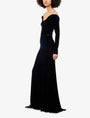 ALAIA Curved Neckline Velvet Maxi Dress